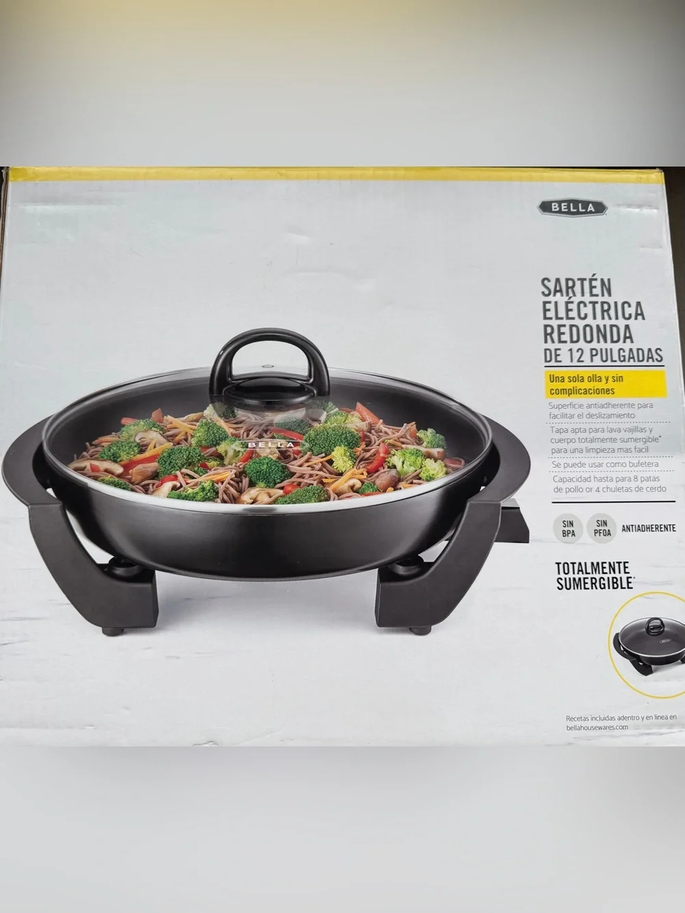 NIB BELLA 12 INCH ROUND ELECTRIC SKILLET